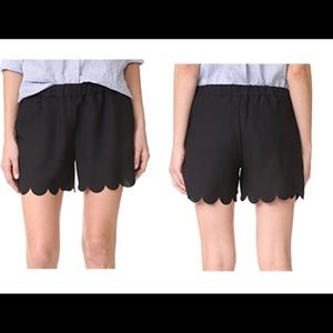 NWOT Madewell Scalloped Hem Pull-on Shorts Black